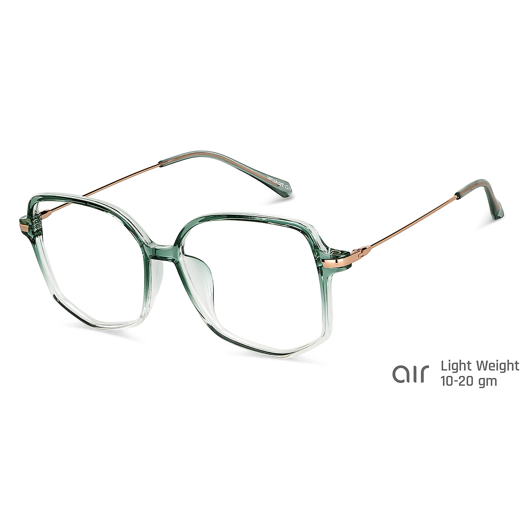 Lenskart Air Online Green Transparent Full Rim Geometric left side