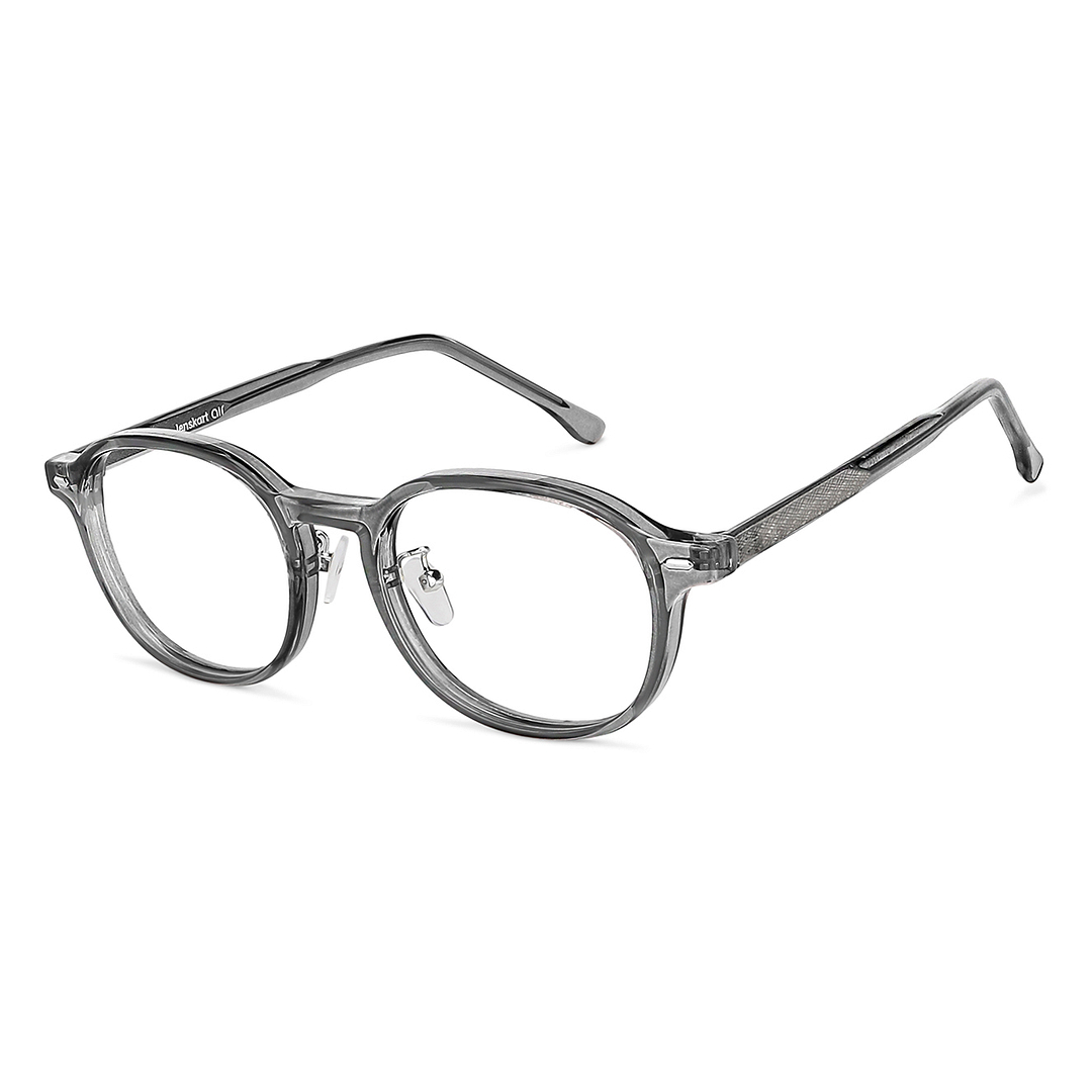 Lenskart Air Online Gray Transparent Full Rim Round right side