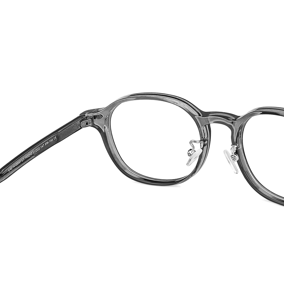 Lenskart Air Online Gray Transparent Full Rim Round right side