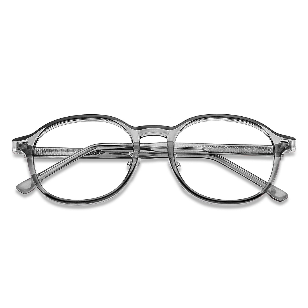 Lenskart Air Online Gray Transparent Full Rim Round left side