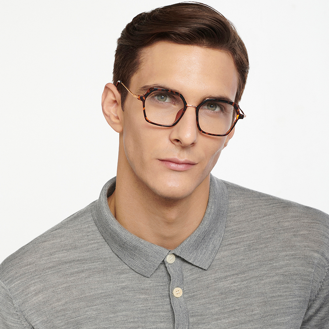 Lenskart Air Online Gold Full Rim Geometric left side