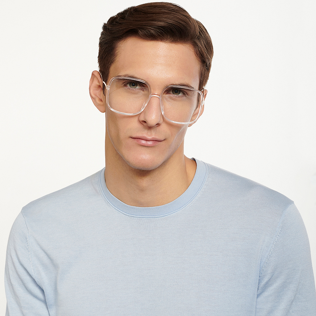 Lenskart Air Online Crystal Transparent Full Rim Square left side