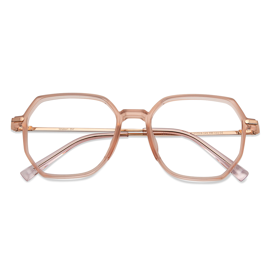 Lenskart Air Online Pink Transparent Full Rim Geometric left side