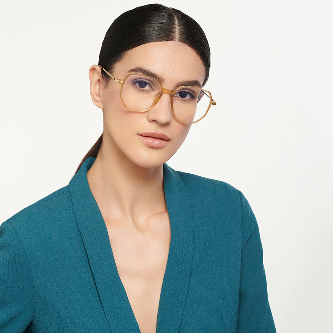 Lenskart Air Online Brown Transparent Full Rim Geometric left side