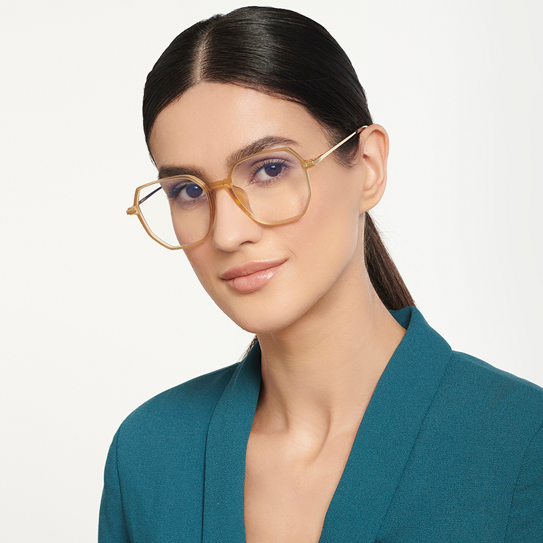 Lenskart Air Online Brown Transparent Full Rim Geometric right side