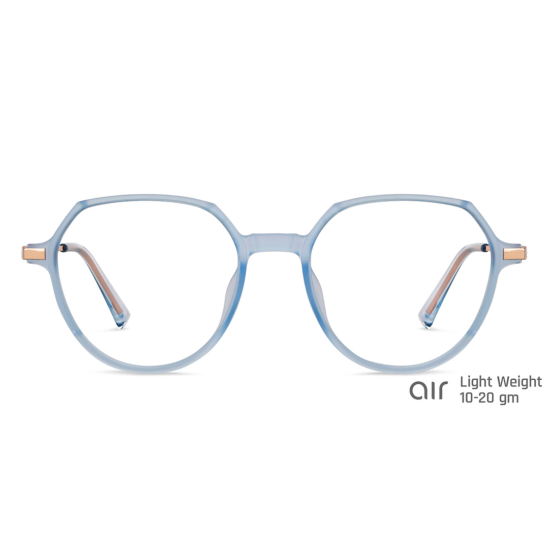 Lenskart Air Online Blue Transparent Full Rim Round right side