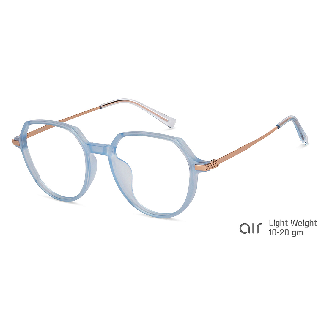 Lenskart Air Online Blue Transparent Full Rim Round left side