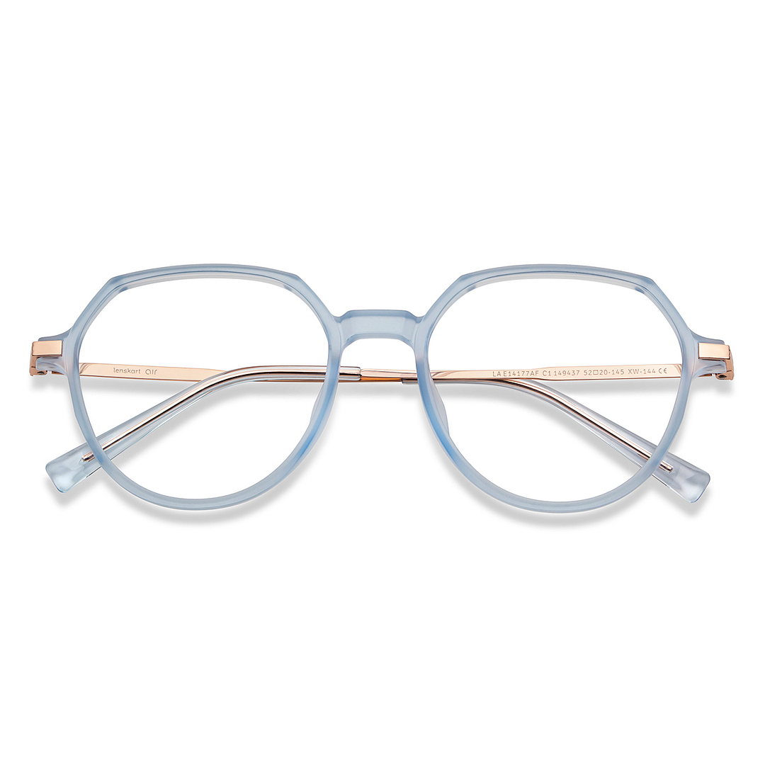 Lenskart Air Online Blue Transparent Full Rim Round left side