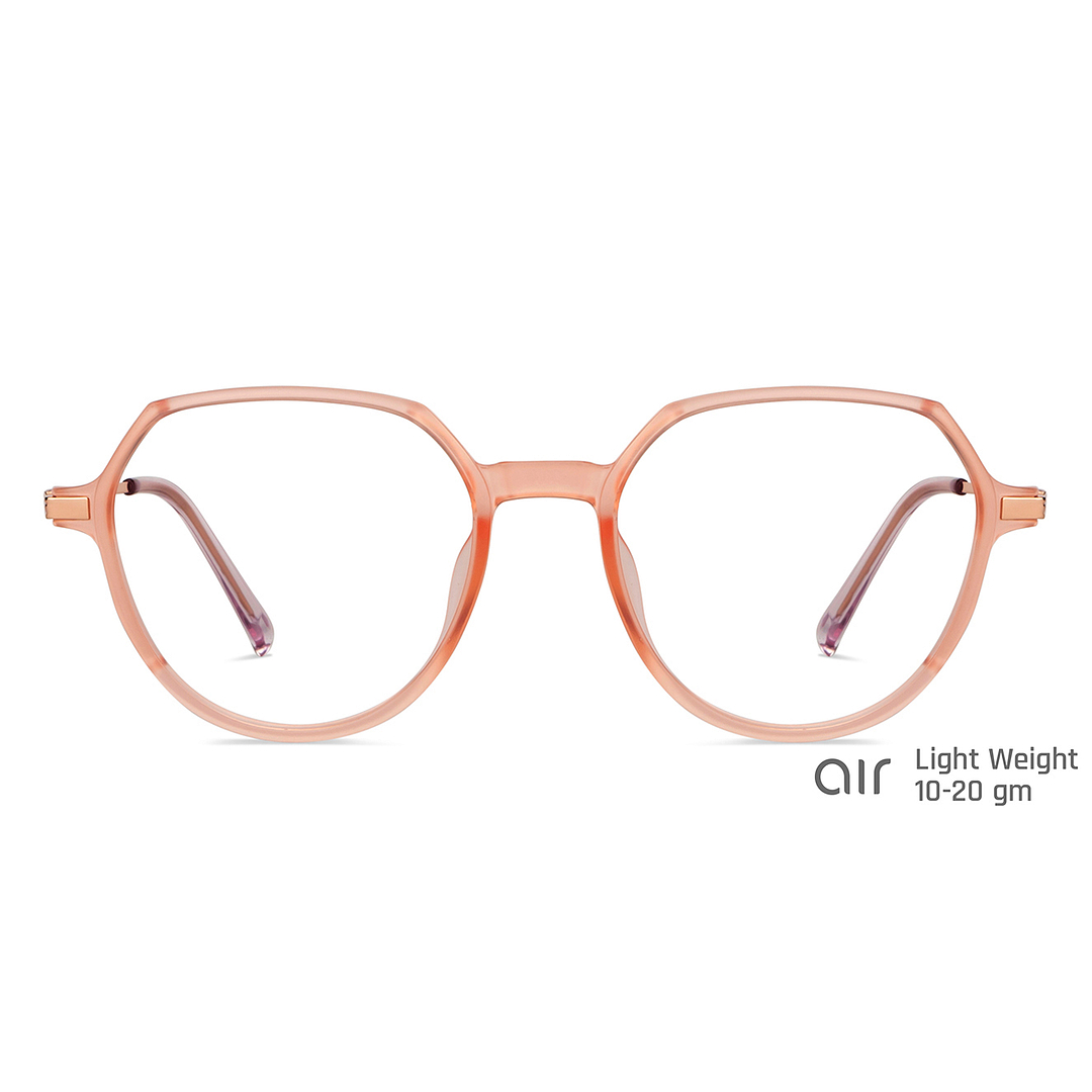 Lenskart Air Online Pink Transparent Full Rim Round right side