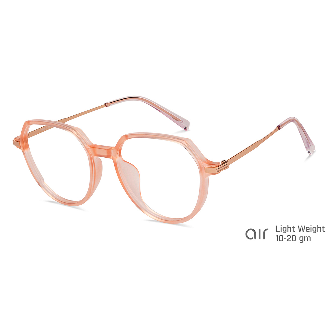Lenskart Air Online Pink Transparent Full Rim Round left side