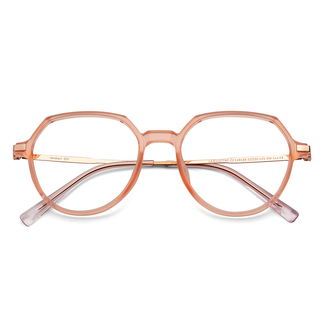 Lenskart Air Online Pink Transparent Full Rim Round left side