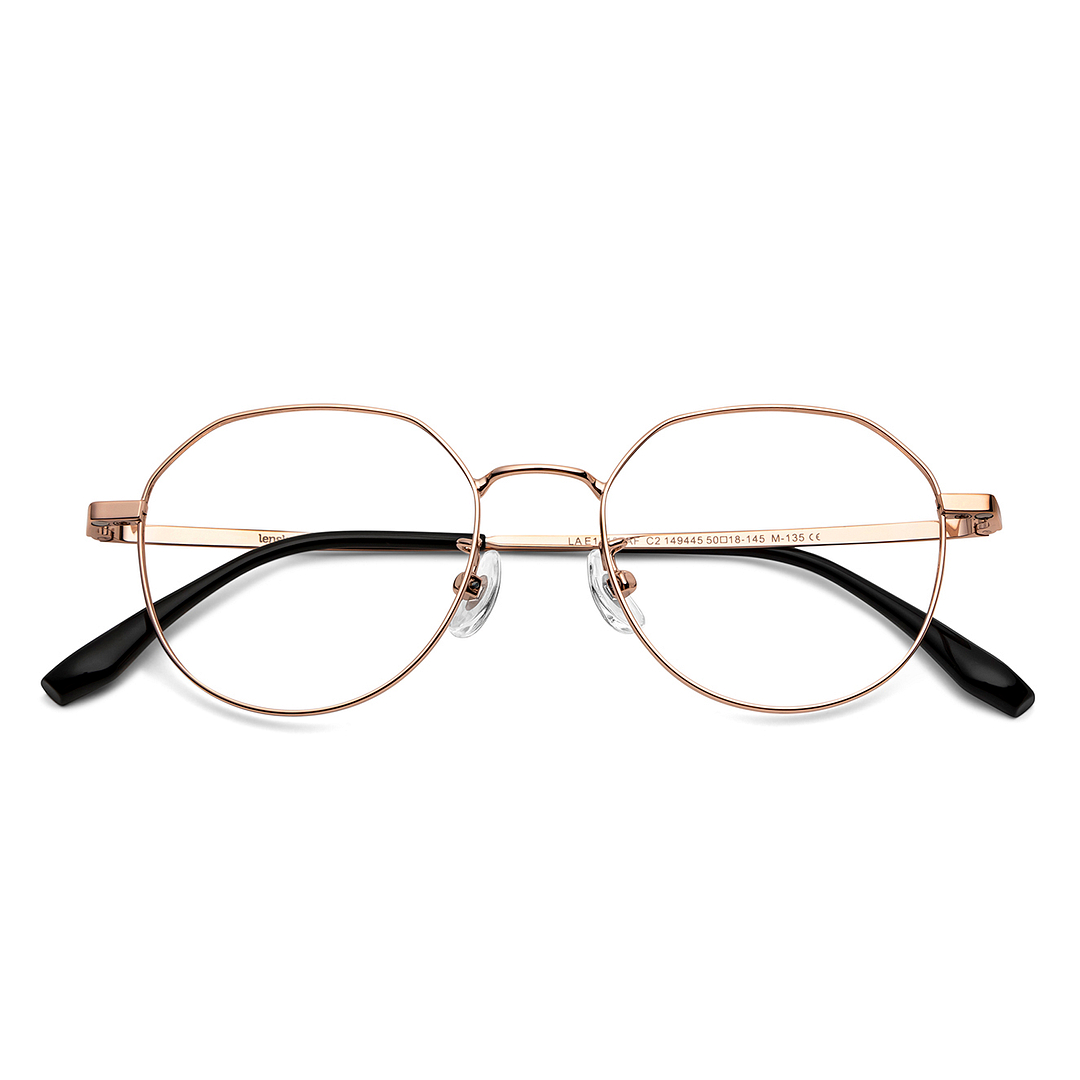 Lenskart Air Online Gold Full Rim Round left side
