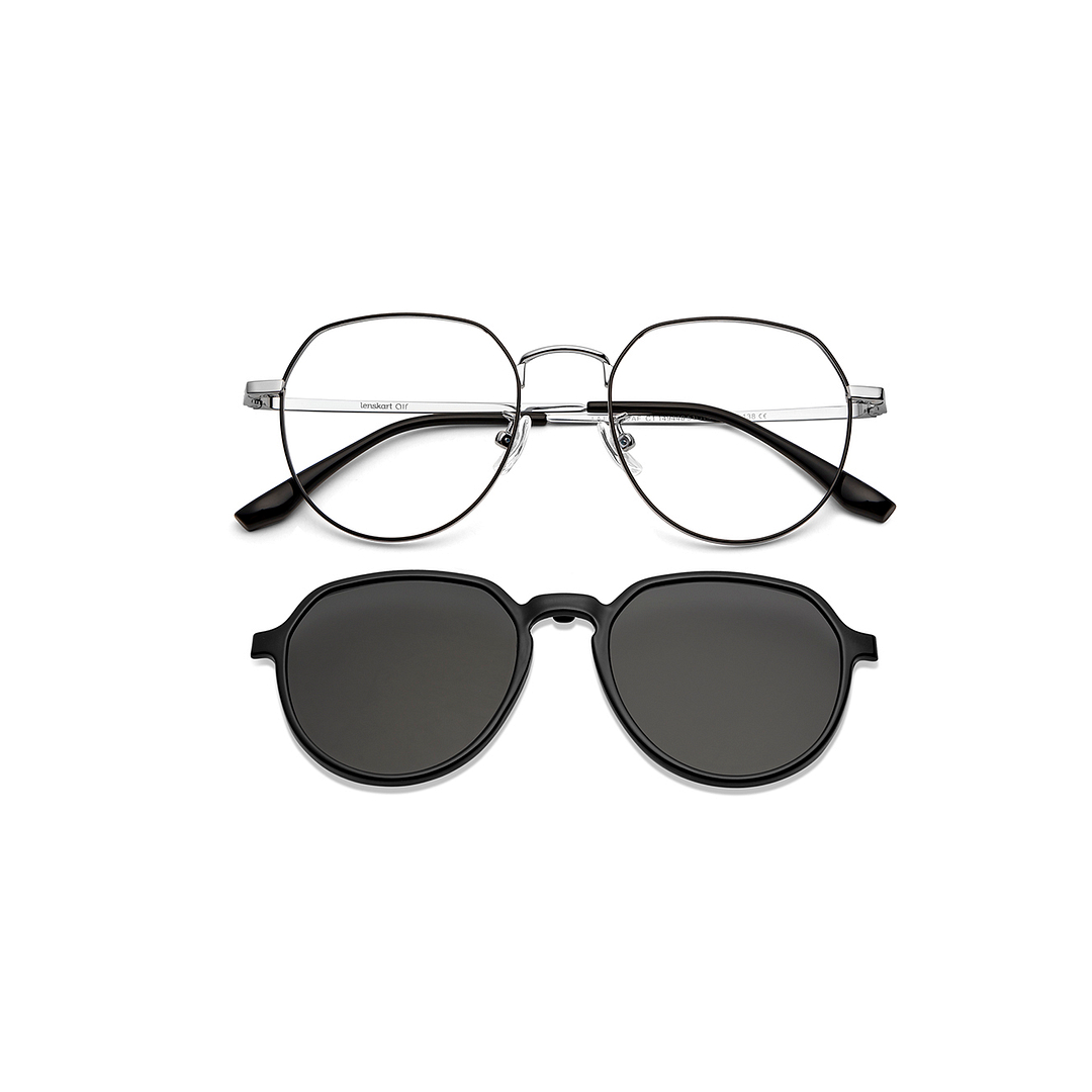 Lenskart Air Online Dark Gunmetal Full Rim Round right side