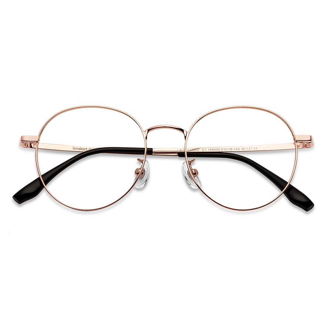 Lenskart Air Online Gold Full Rim Round left side