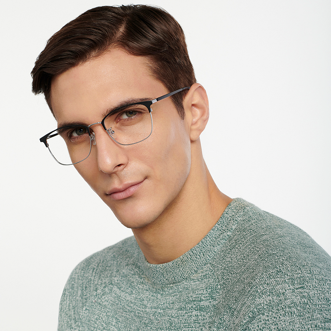 Lenskart Air Online Dark Gunmetal Full Rim Square left side