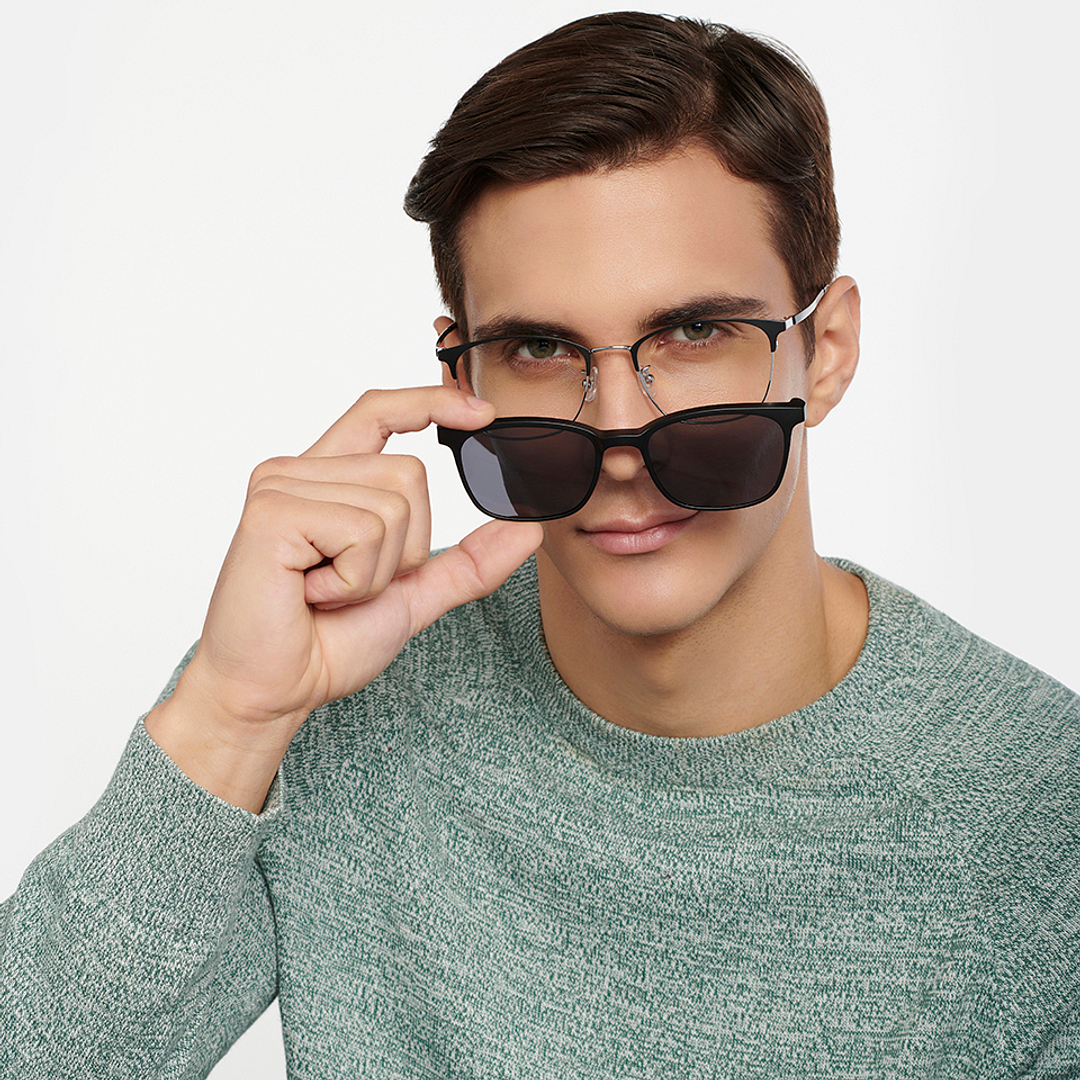 Lenskart Air Online Dark Gunmetal Full Rim Square right side