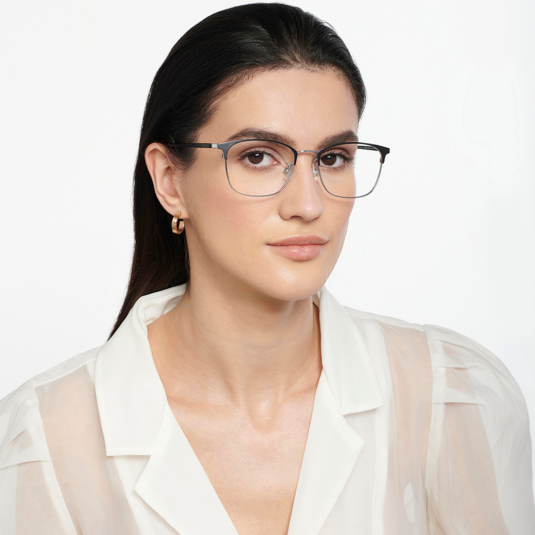 Lenskart Air Online Dark Gunmetal Full Rim Square left side