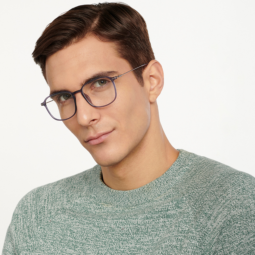 Lenskart Air Online Blue Transparent Full Rim Square left side