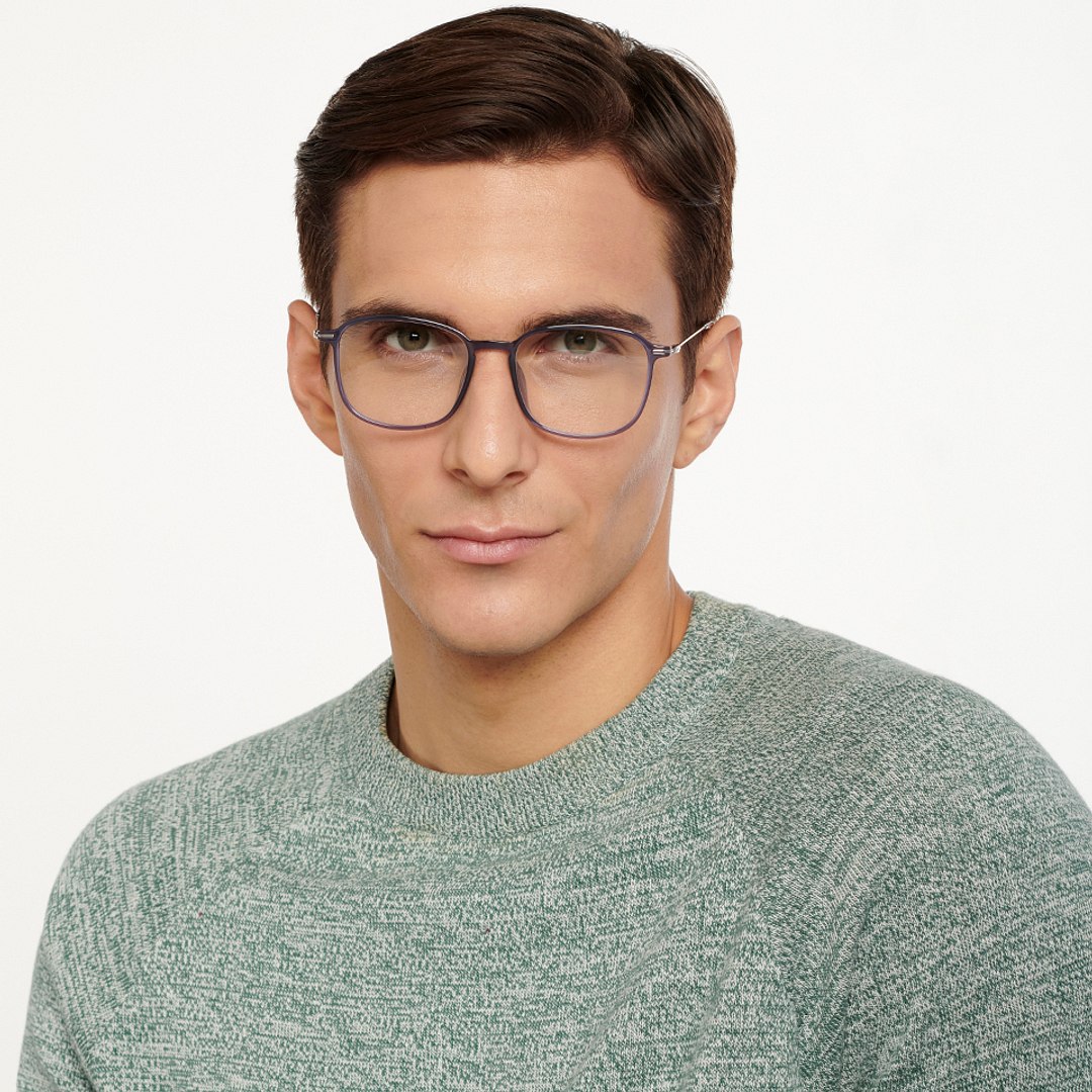 Lenskart Air Online Blue Transparent Full Rim Square right side
