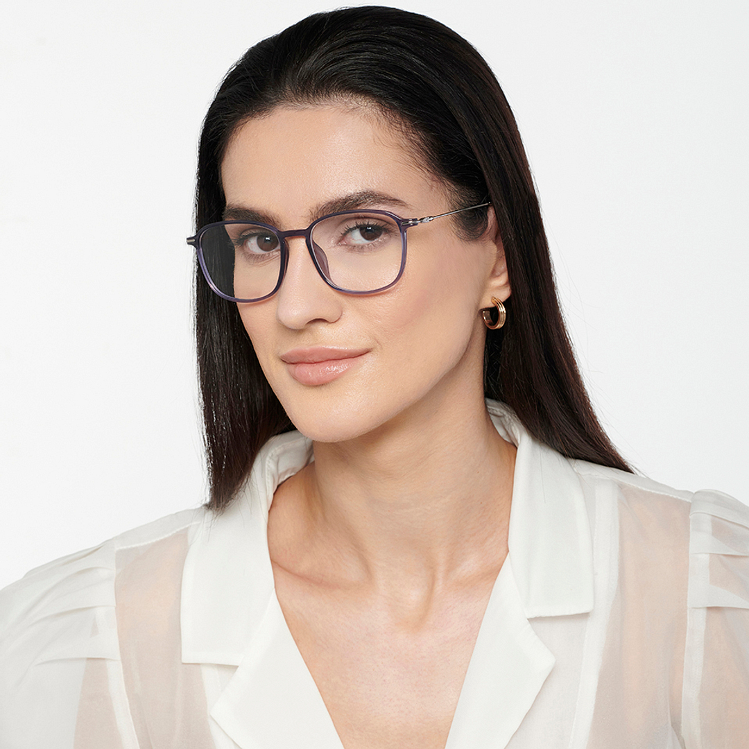 Lenskart Air Online Blue Transparent Full Rim Square right side