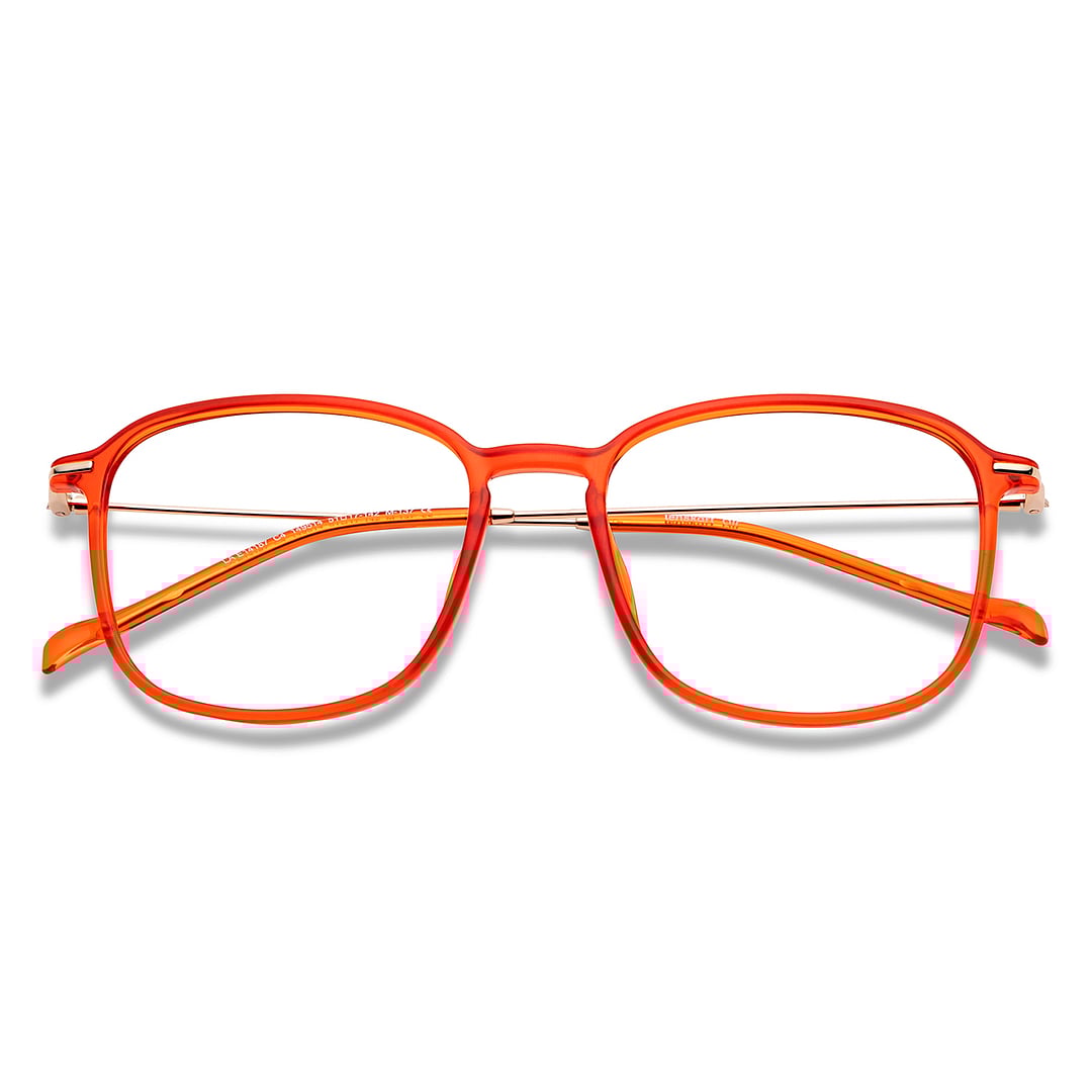 Lenskart Air Online Orange Transparent Full Rim Square left side