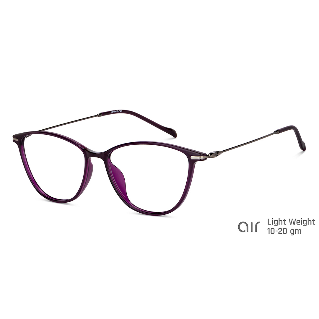 Lenskart Air Online Purple Transparent Full Rim Cat Eye right side