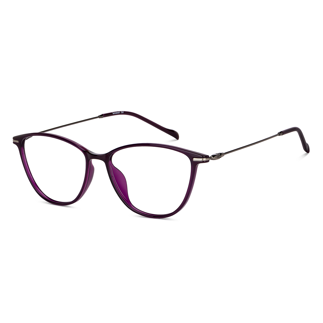 Lenskart Air Online Purple Transparent Full Rim Cat Eye right side