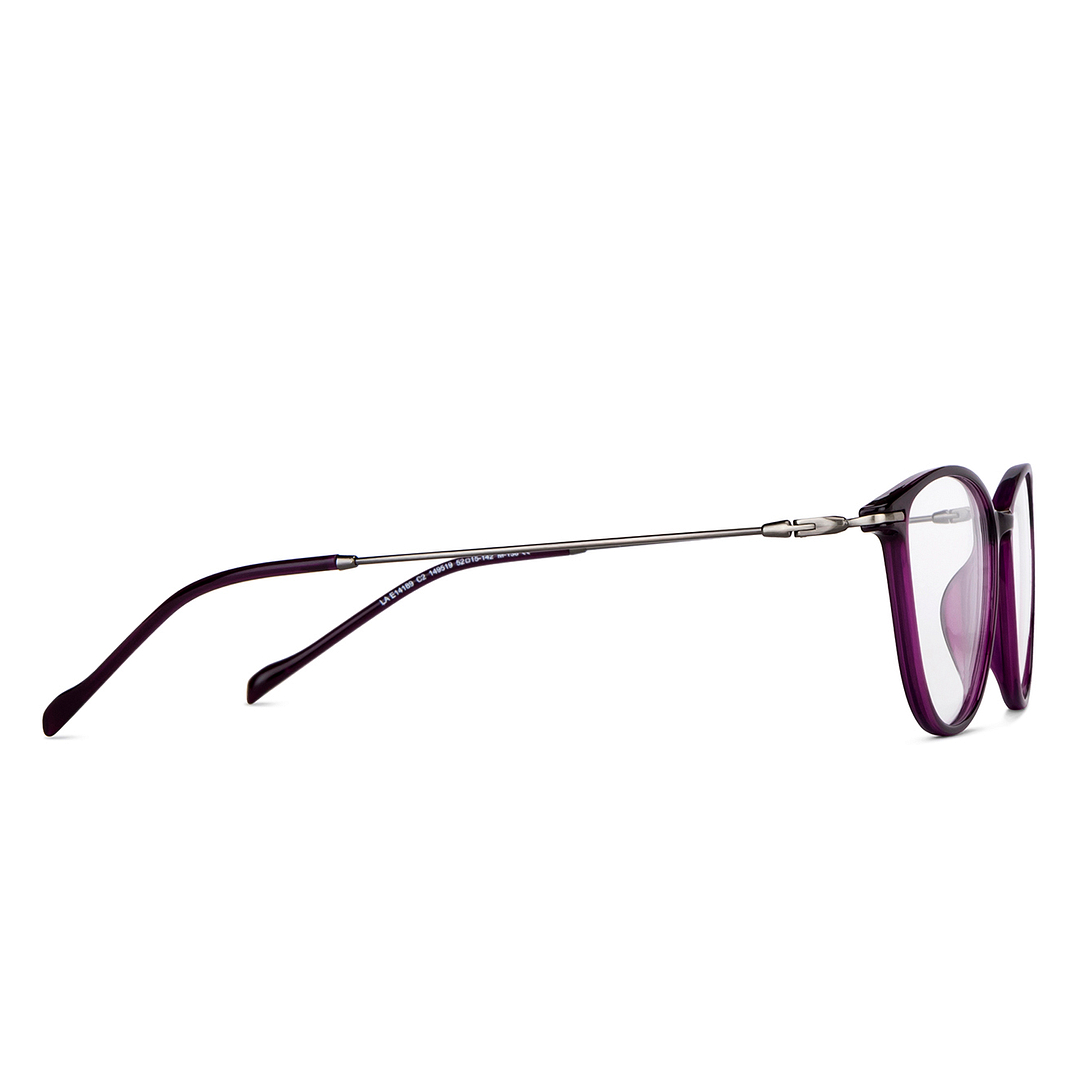 Lenskart Air Online Purple Transparent Full Rim Cat Eye left side