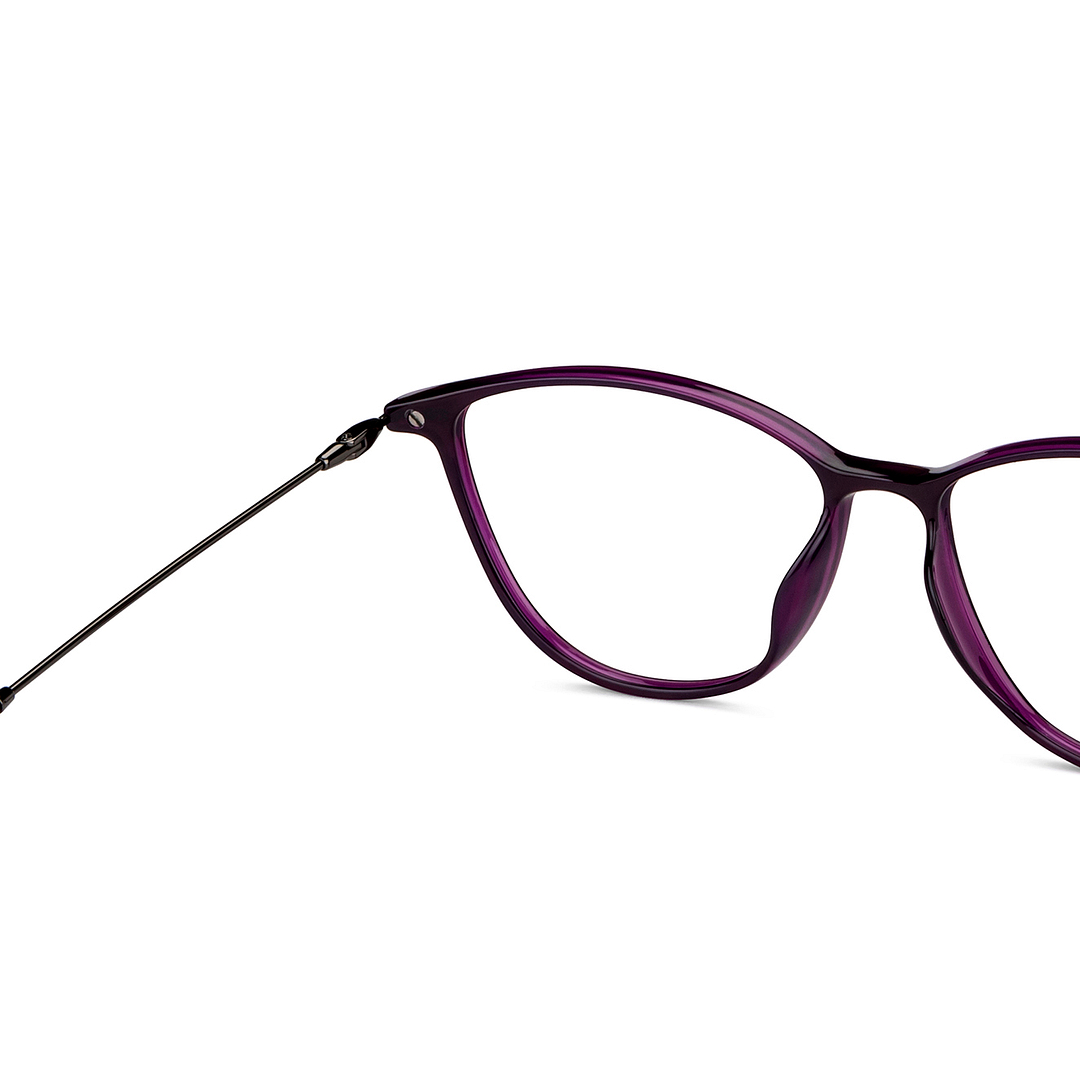 Lenskart Air Online Purple Transparent Full Rim Cat Eye right side
