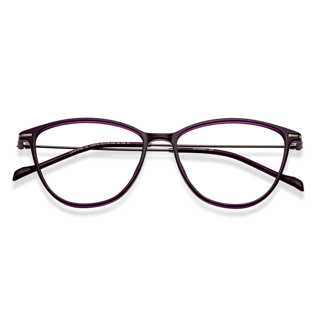 Lenskart Air Online Purple Transparent Full Rim Cat Eye left side