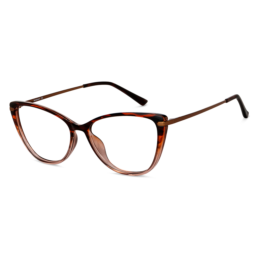 Lenskart Air Online Brown Transparent Full Rim Cat Eye right side