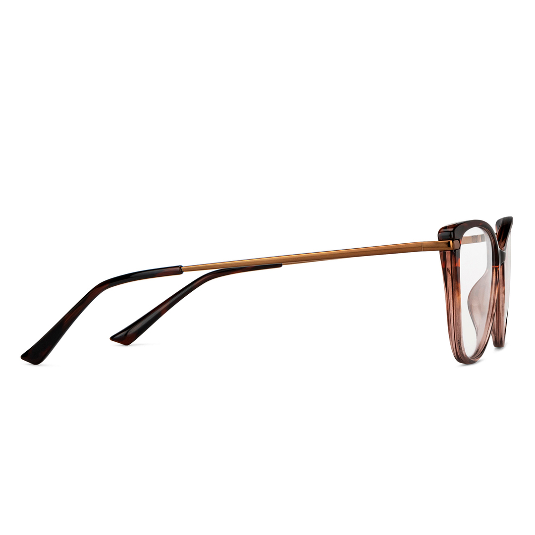 Lenskart Air Online Brown Transparent Full Rim Cat Eye left side
