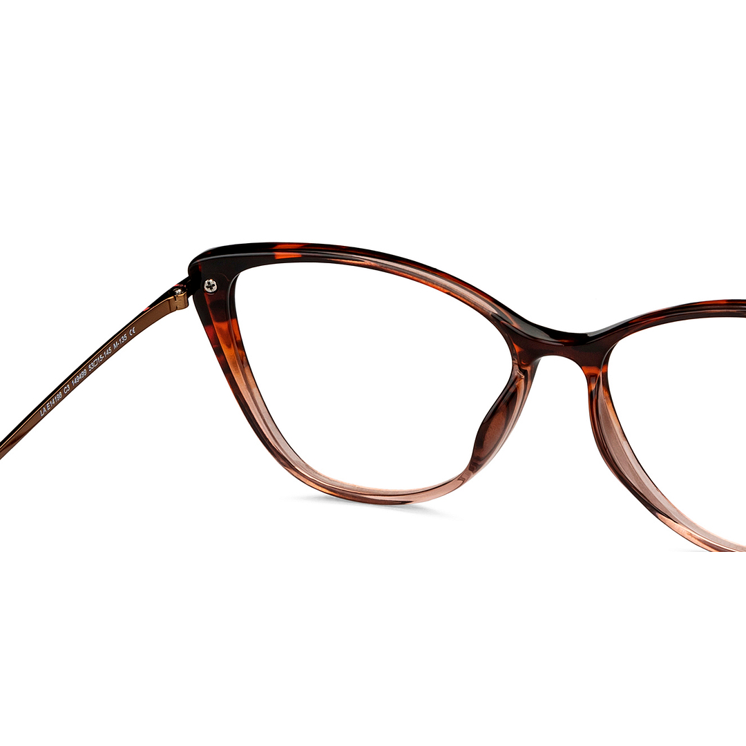 Lenskart Air Online Brown Transparent Full Rim Cat Eye right side
