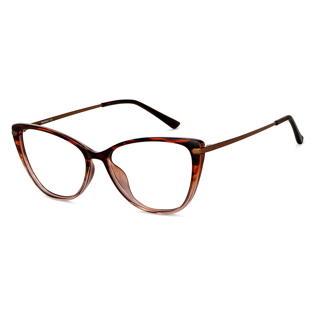 Lenskart Air Online Brown Transparent Full Rim Cat Eye right side