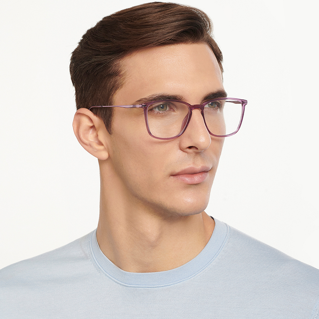 Lenskart Air Online Purple Transparent Full Rim Square right side