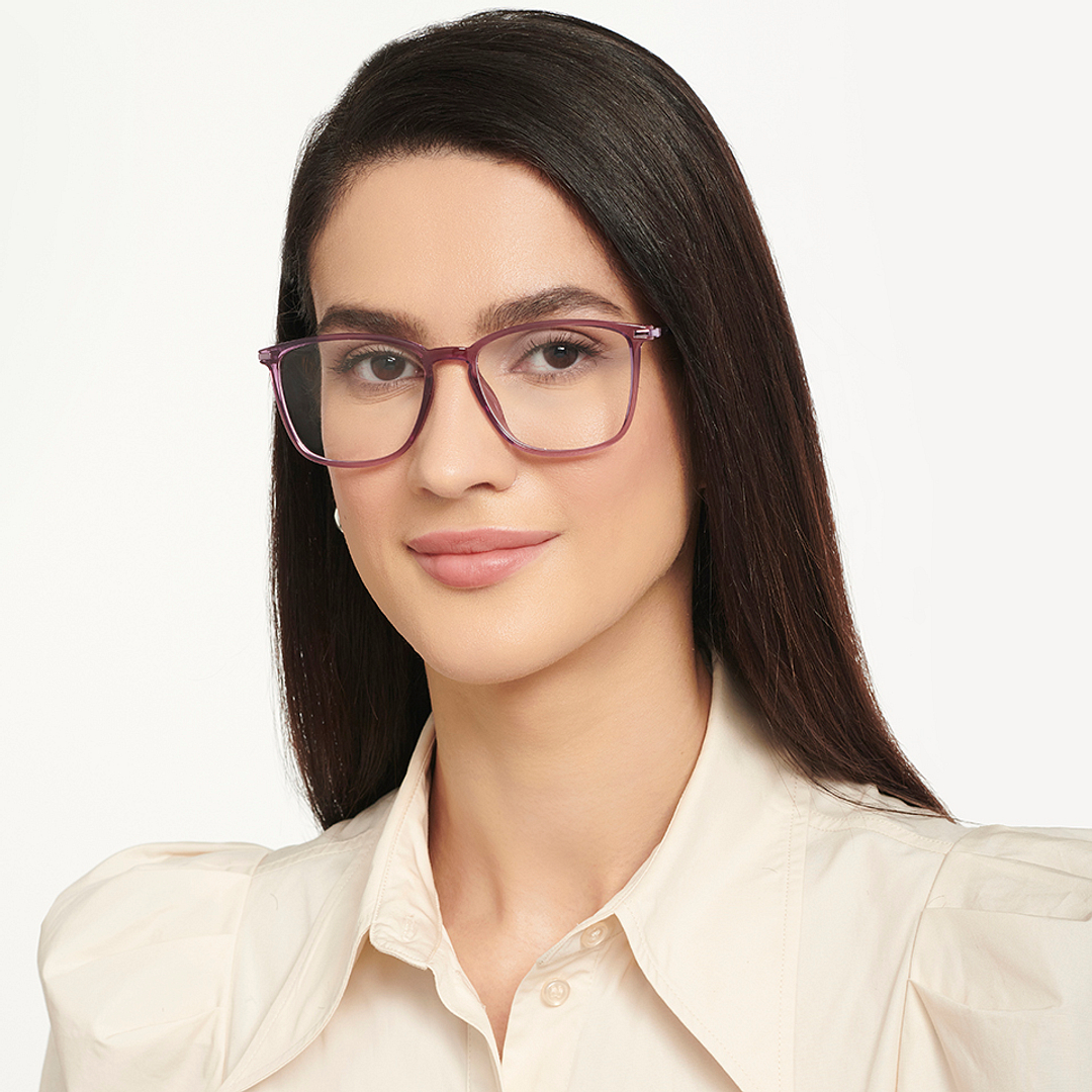 Lenskart Air Online Purple Transparent Full Rim Square left side