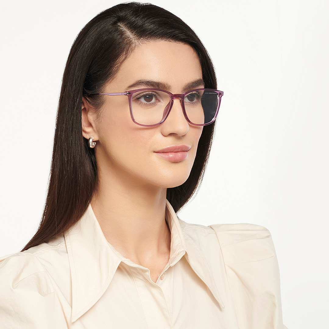 Lenskart Air Online Purple Transparent Full Rim Square right side