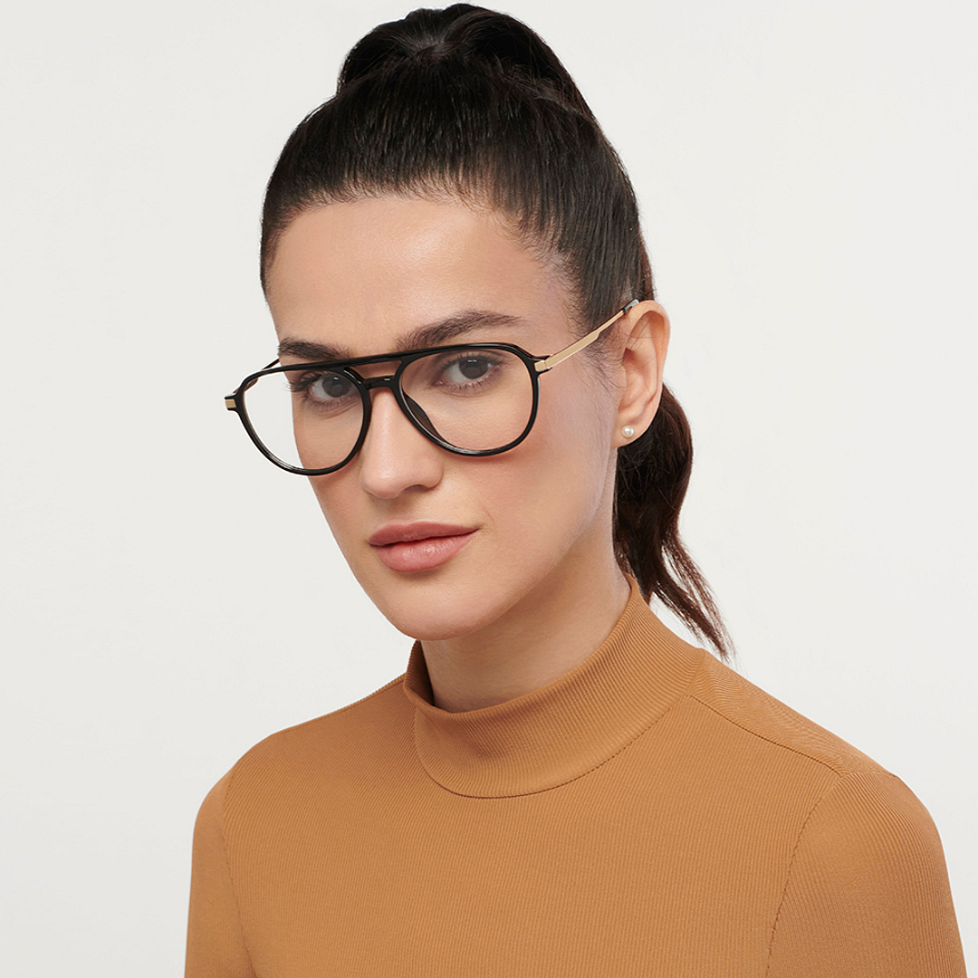 Lenskart Air Online Black Full Rim Aviator right side