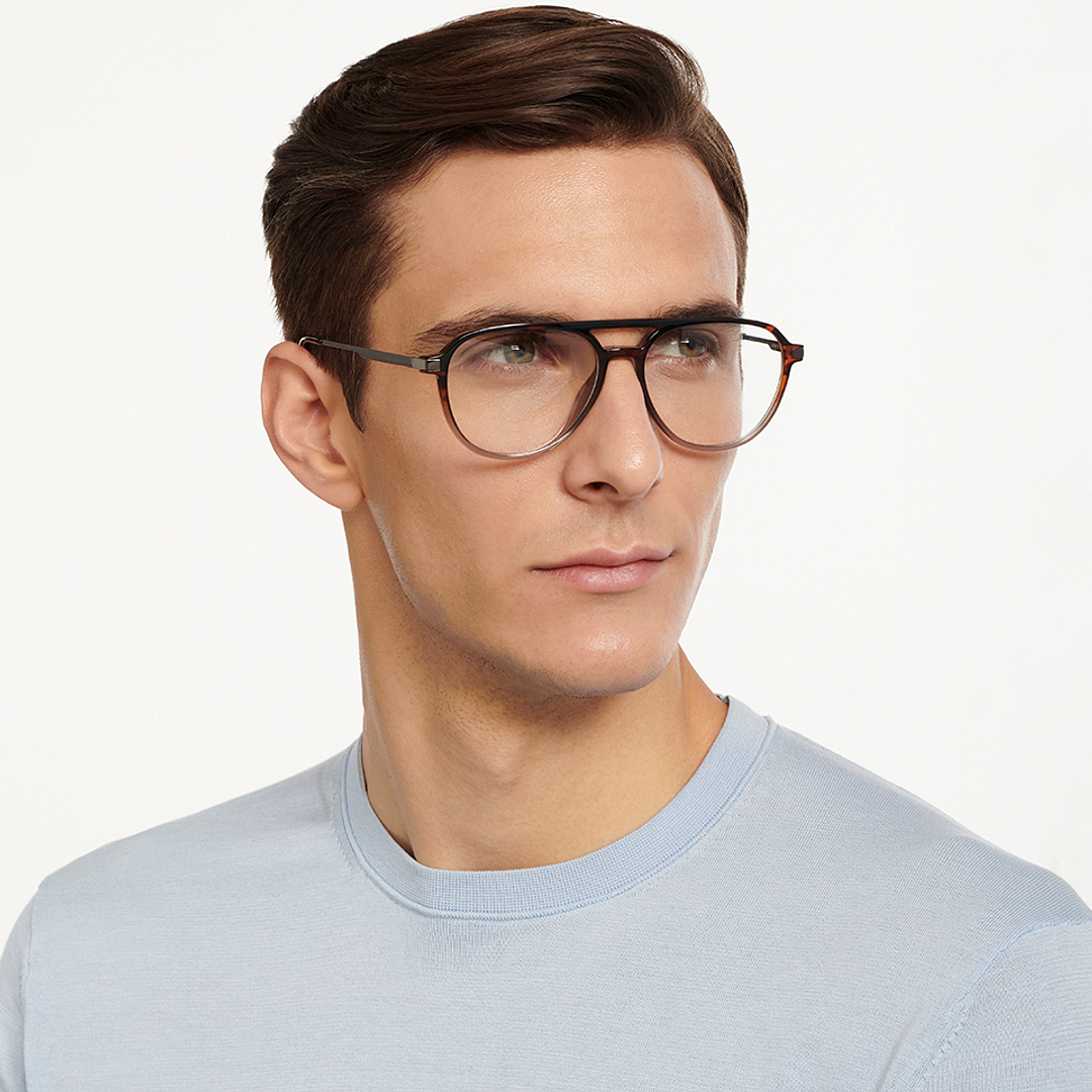 Lenskart Air Online Brown Transparent Full Rim Aviator right side