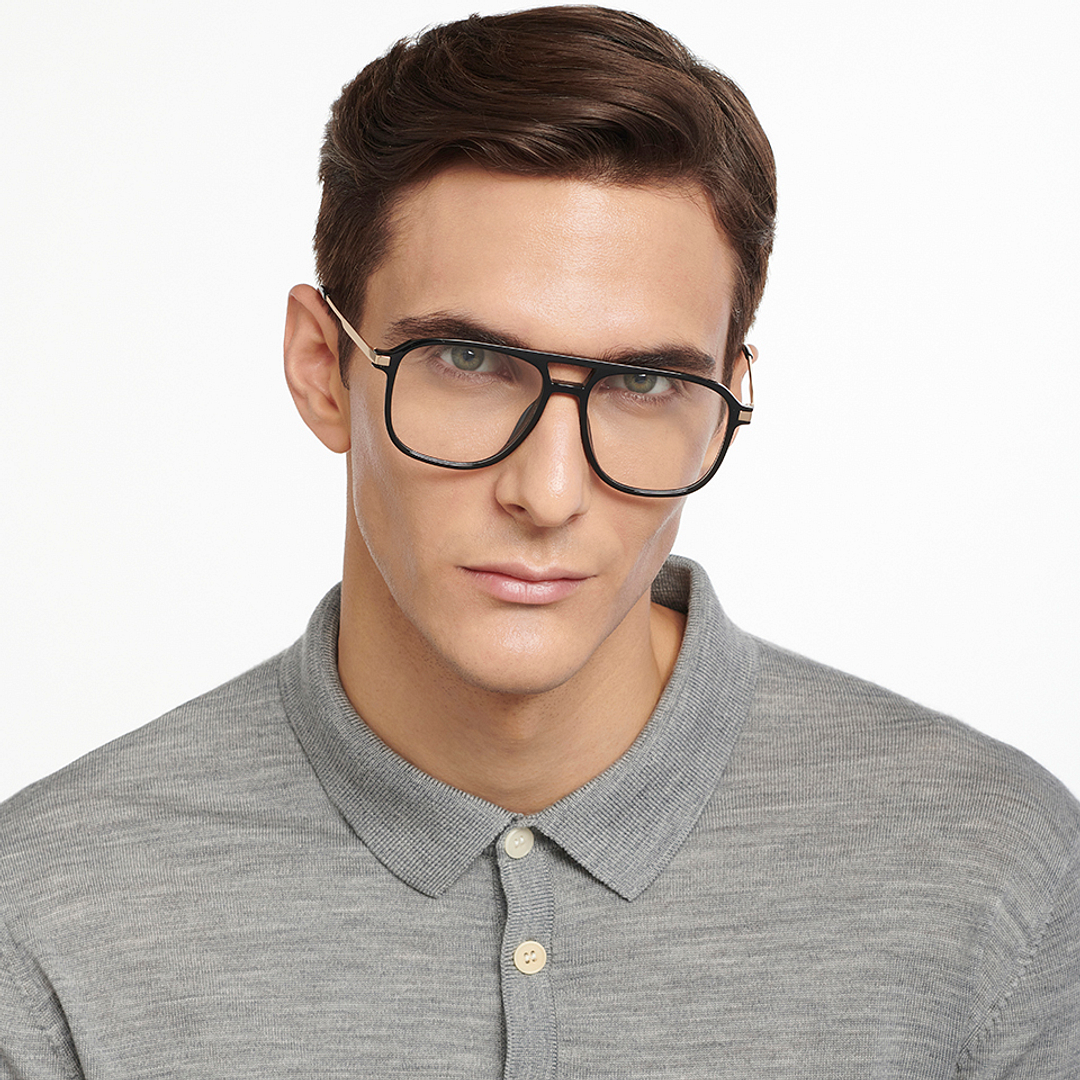 Lenskart Air Online Black Full Rim Aviator left side