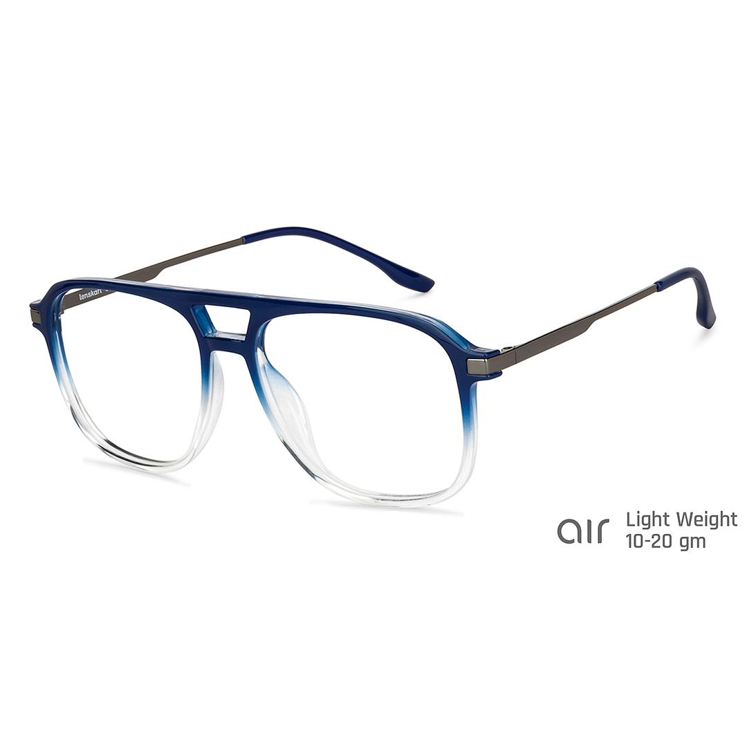 Lenskart Air Online Blue Transparent Full Rim Aviator right side