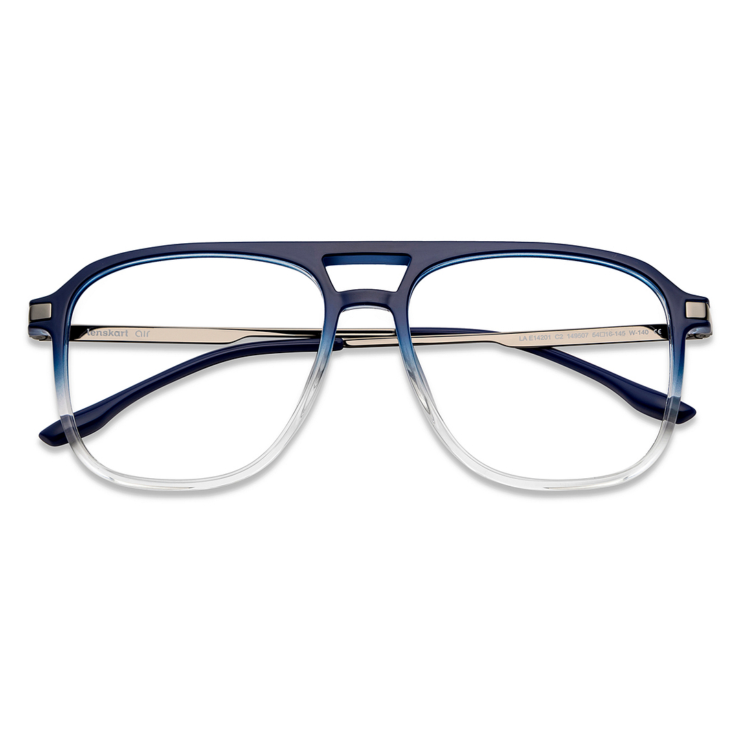 Lenskart Air Online Blue Transparent Full Rim Aviator left side