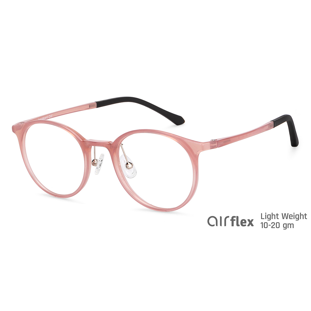 Lenskart Air Online Pink Transparent Full Rim Round left side