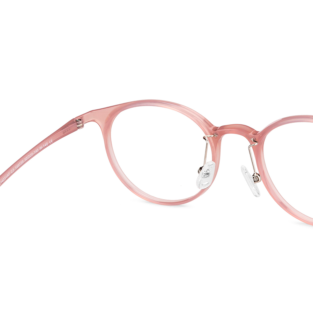 Lenskart Air Online Pink Transparent Full Rim Round right side
