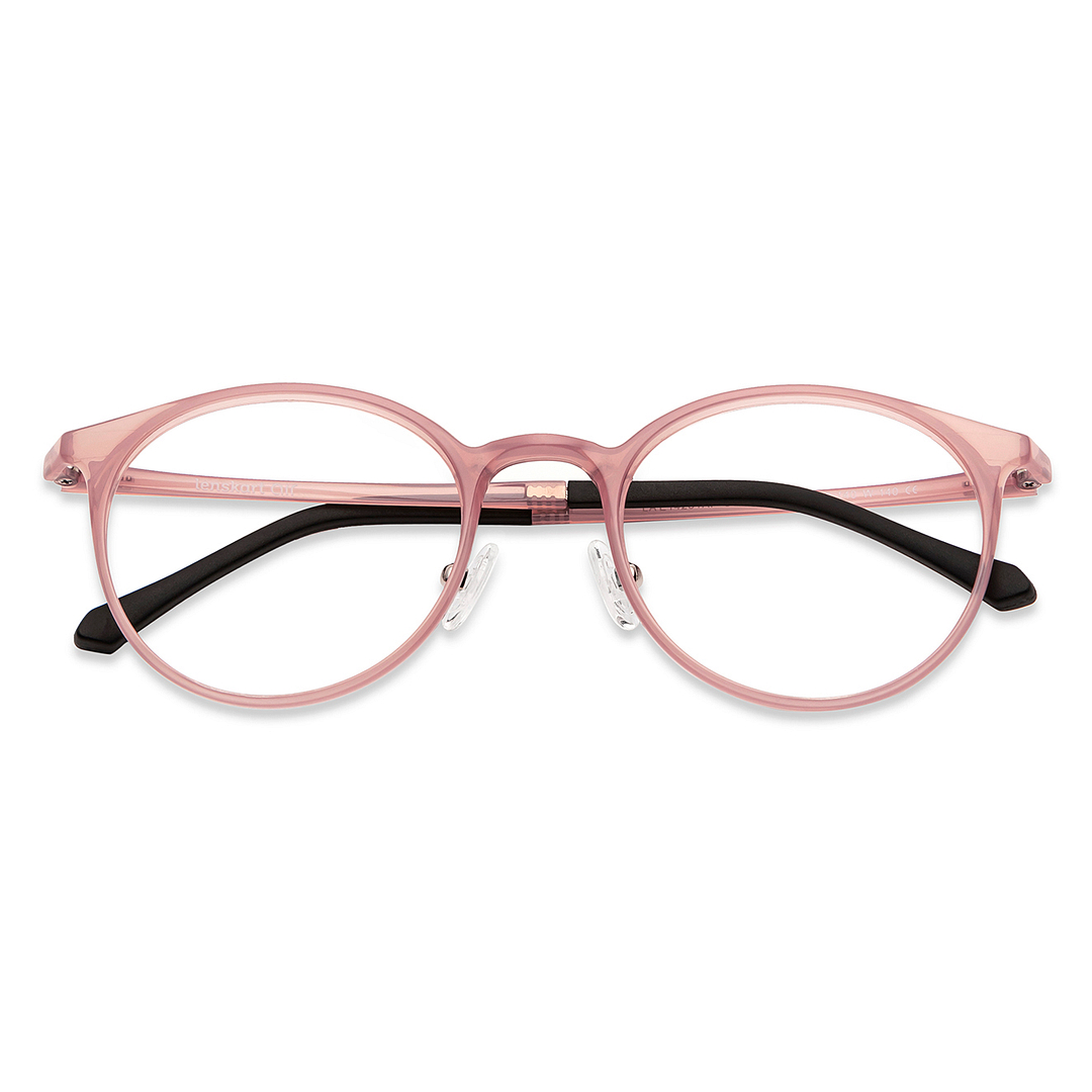 Lenskart Air Online Pink Transparent Full Rim Round left side