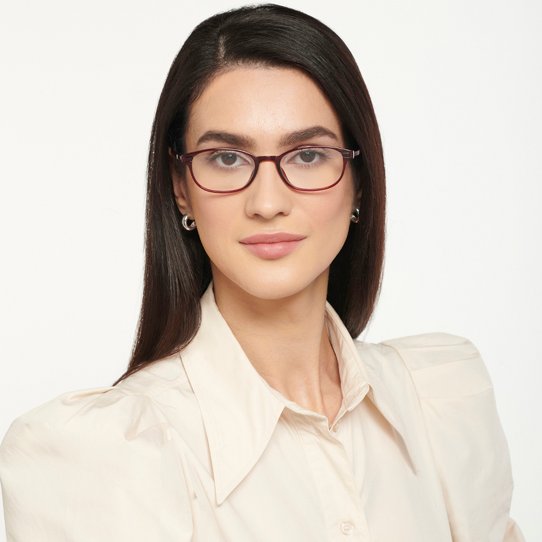 Lenskart Air Online Red Full Rim Rectangle left side