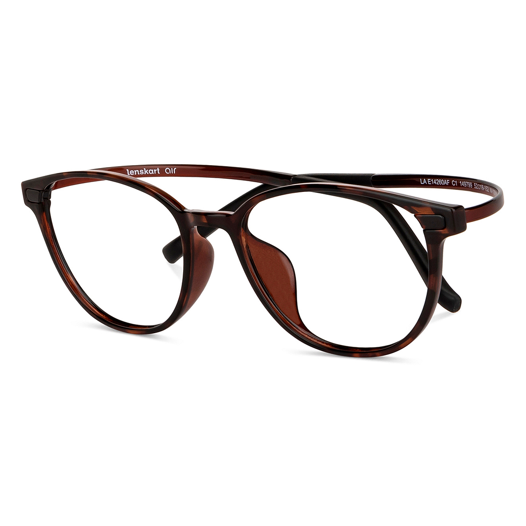 Lenskart Air Online Brown Transparent Full Rim Round left side