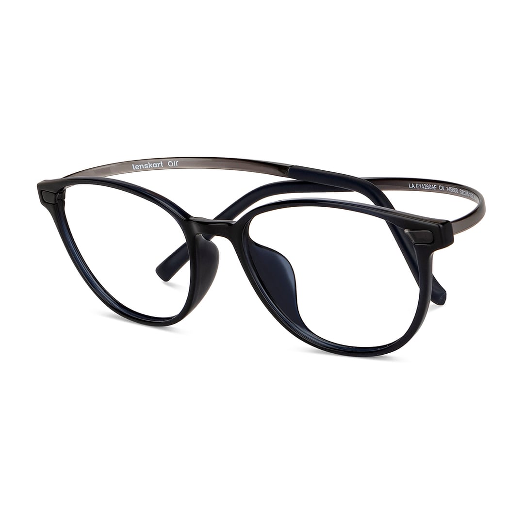 Lenskart Air Online Sky Blue Full Rim Round left side