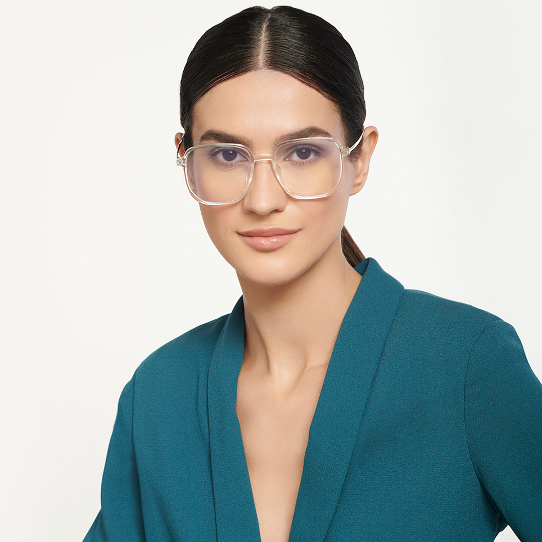 Lenskart Air Online Crystal Transparent Full Rim Square left side