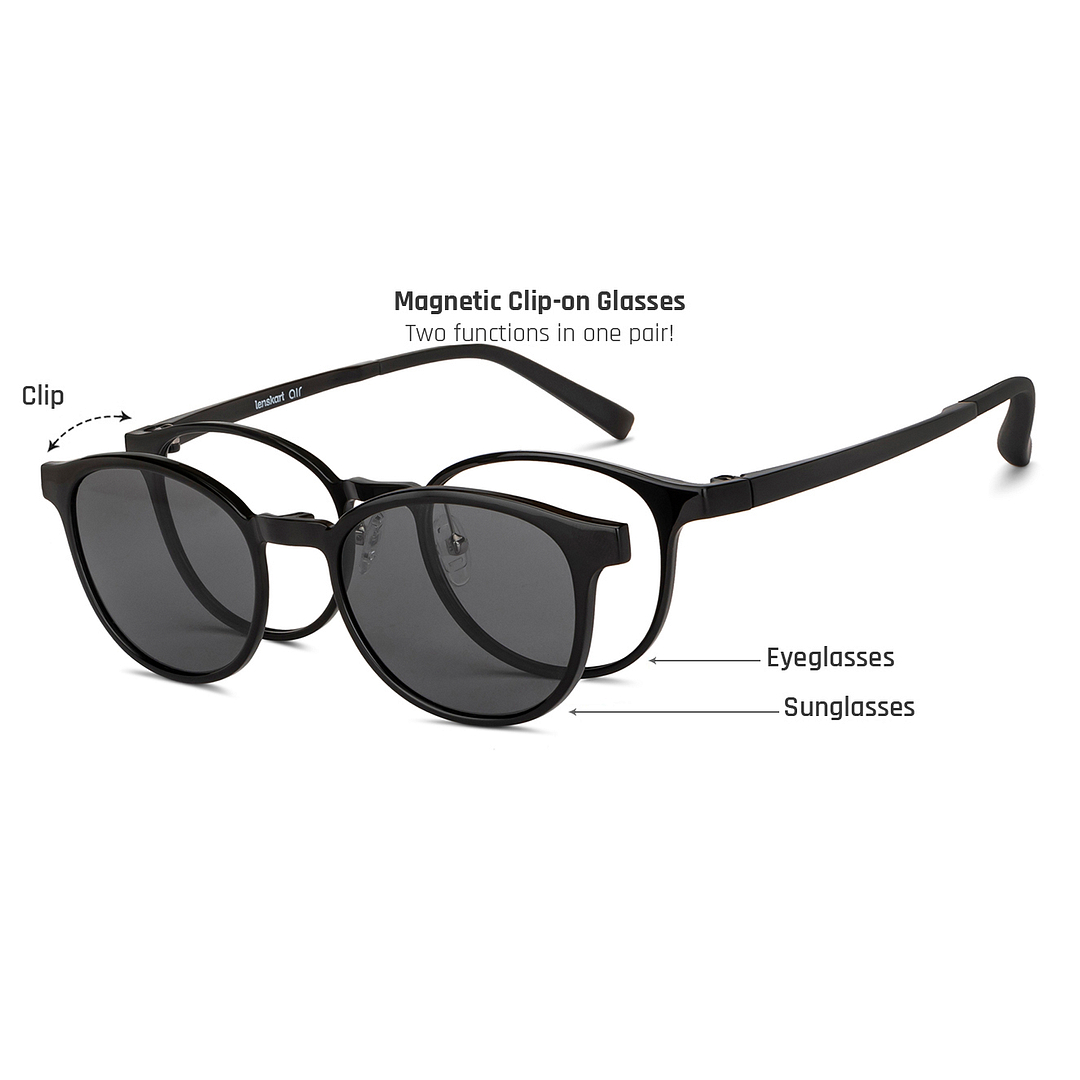 Lenskart Air Black Full Rim Round left side